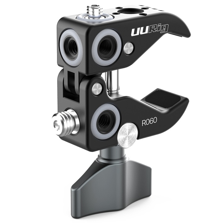 Menghina super clema Ulanzi R060 cu racorduri de 1/4" si 3/8".