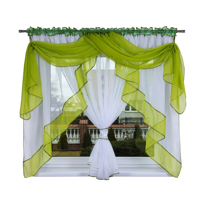 Perdea Danemarca Voal, Verde, 400x150 cm