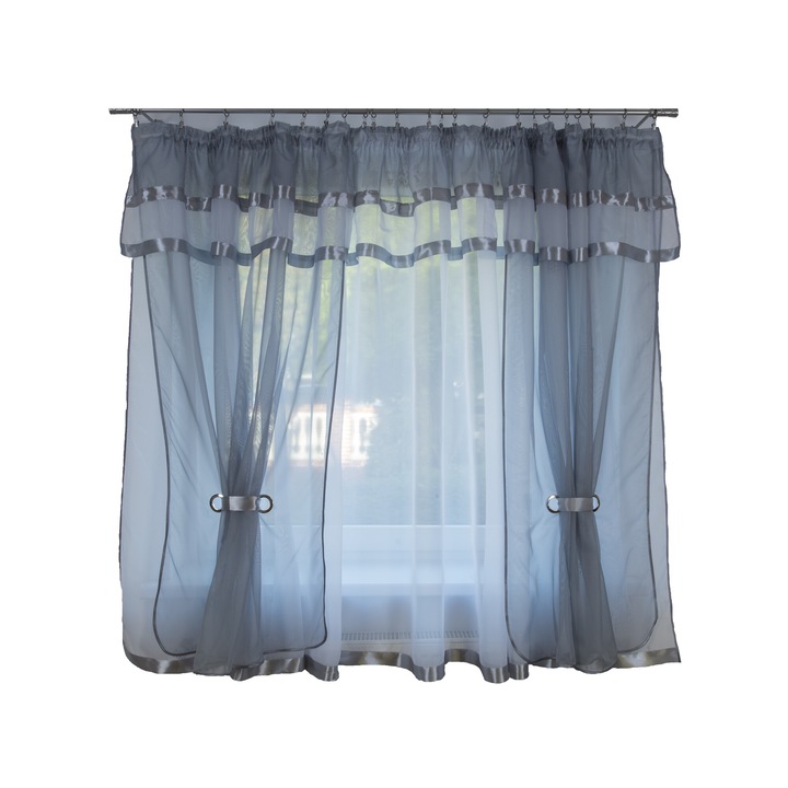 Perdea Mallorca 390x150 Voal Gri