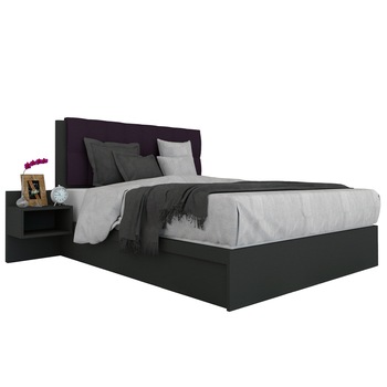 Pat Tapitat Genarom LEX 140 Fara Leat, 0164 / Malaga 13, 204 x 95 x 149 cm Pat Tapitat Genarom LEX 140 Fara Leat, 0164 / Malaga 13, 204 x 95 x 149 cm