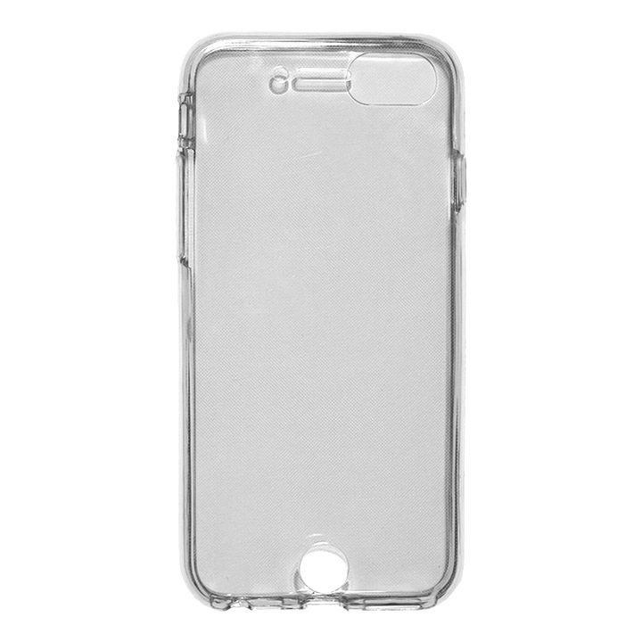 360 градусов калъф, съвместим с Apple iPhone SE (2020), Clear Clear TPU,