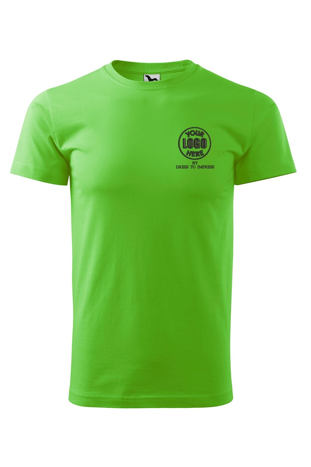 Tricou basic personalizat cu logoul tau prin broderie, bumbac, barbatesc, Dress To Impress, Verde mar