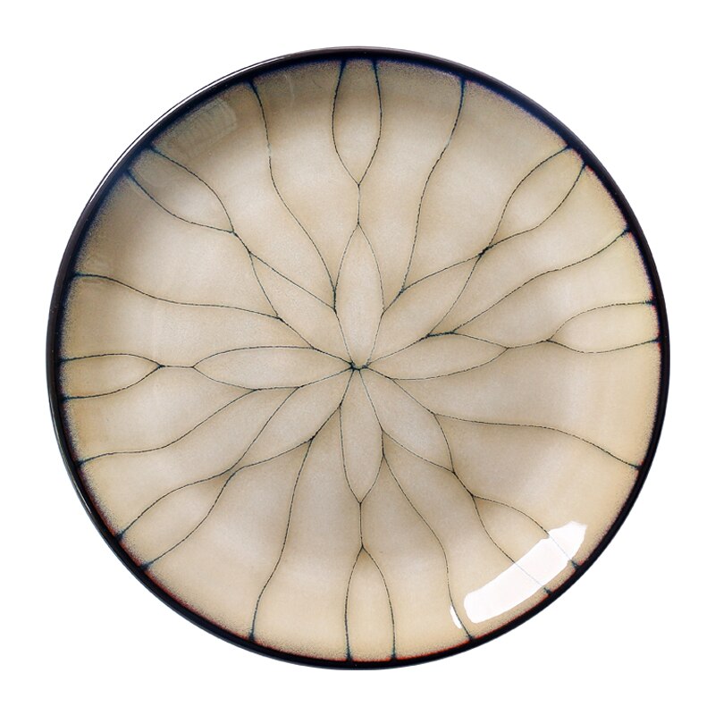 Farfurie ceramica fine dining design japonez modern 28cm, decoratiune florala