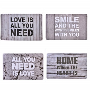 Set suport farfurie pentru servirea mesei cu mesaje motivationale, 4 bucati, 44 x 28 cm Set suport farfurie pentru servirea mesei cu mesaje motivationale, 4 bucati, 44 x 28 cm