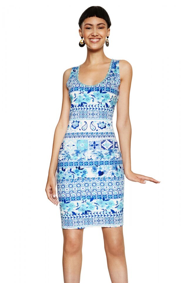 Rochie Desigual 18SWVK23, Albastru, M