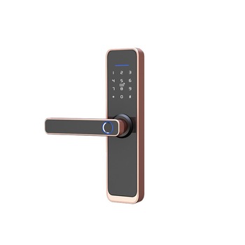 Incuietoare inteligenta AIX©, din aluminiu, deblocare amprenta digitala , aplicatie , cod , card RFID , cheie , potrivit pentru usa din lemn sau metal, culoare bronz Incuietoare inteligenta AIX©, din aluminiu, deblocare amprenta digitala , aplicatie , cod , card RFID , cheie , potrivit pentru usa din lemn sau metal, culoare bronz