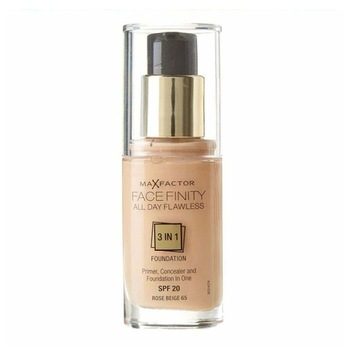 Fond de ten Max Factor Facefinity All Day Flawless 3-in-1 SPF 20, 30 ml, 65 Rose beige Fond de ten Max Factor Facefinity All Day Flawless 3-in-1 SPF 20, 30 ml, 65 Rose beige