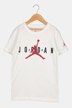 Nike, Tricou cu decolteu la baza gatului Jordan, Alb/Rosu