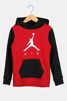 Nike, Hanorac cu buzunar kangaroo Jumpman Air, 110-116 CM, Rosu/Negru/Alb Nike, Hanorac cu buzunar kangaroo Jumpman Air, 110-116 CM, Rosu/Negru/Alb