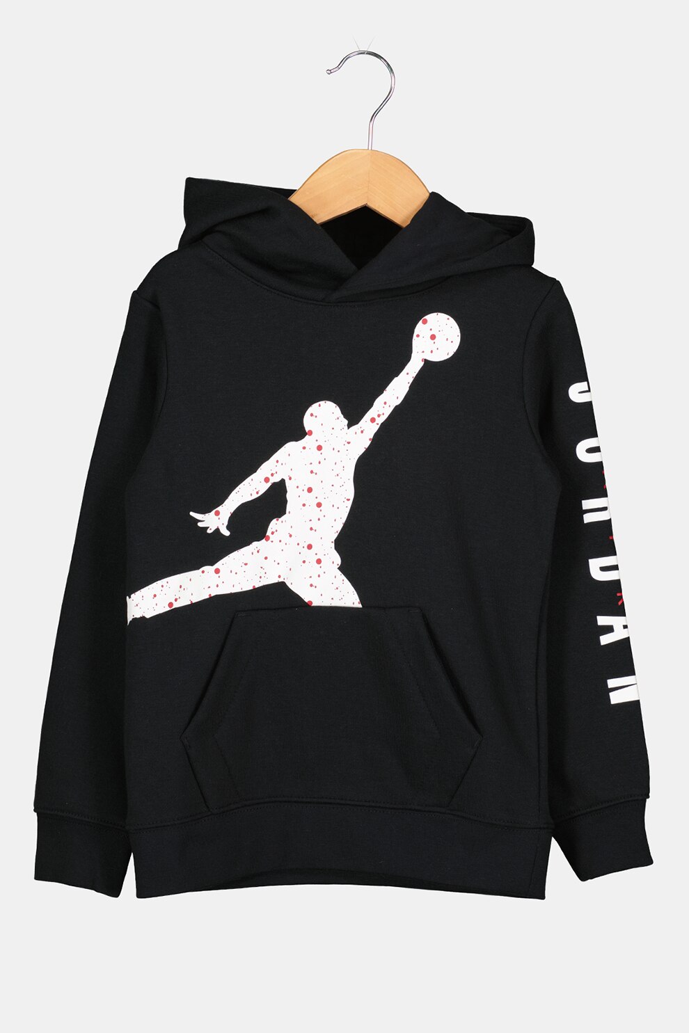 Nike, Hanorac cu buzunar kangaroo Jumpman, 96-104 CM, Negru/Alb/Rosu bordeaux