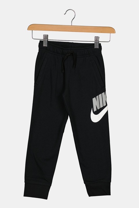 Nike, Спортен панталон на лога Club с регулируема талия, Черен