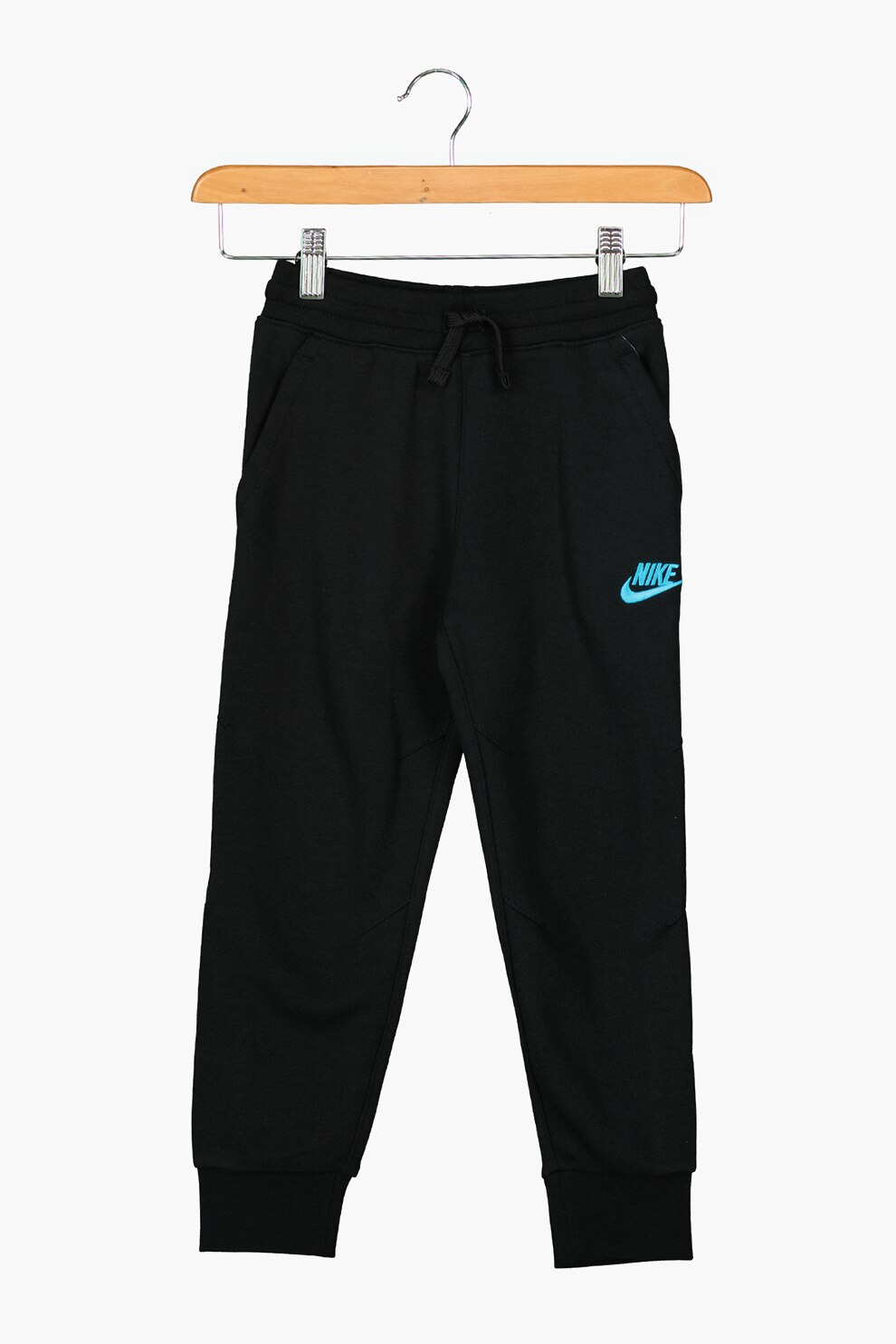 Nike, Pantaloni sport cu snur Club Fit, Negru