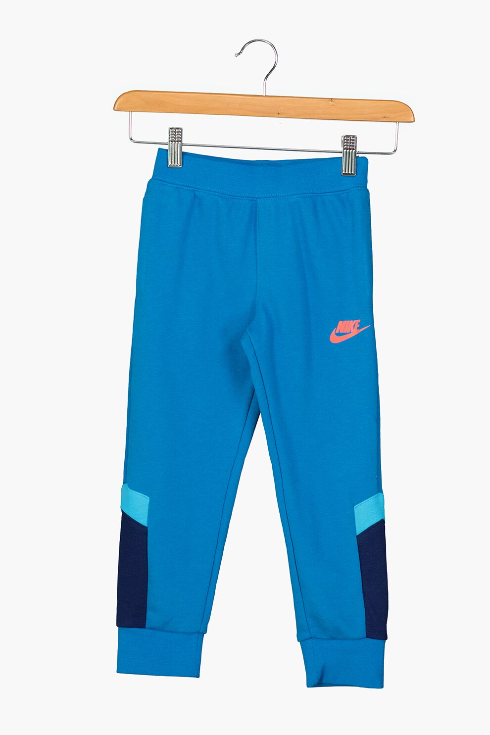 Nike, Pantaloni sport cu talie elastica, Albastru/Turcoaz/Bleumarin