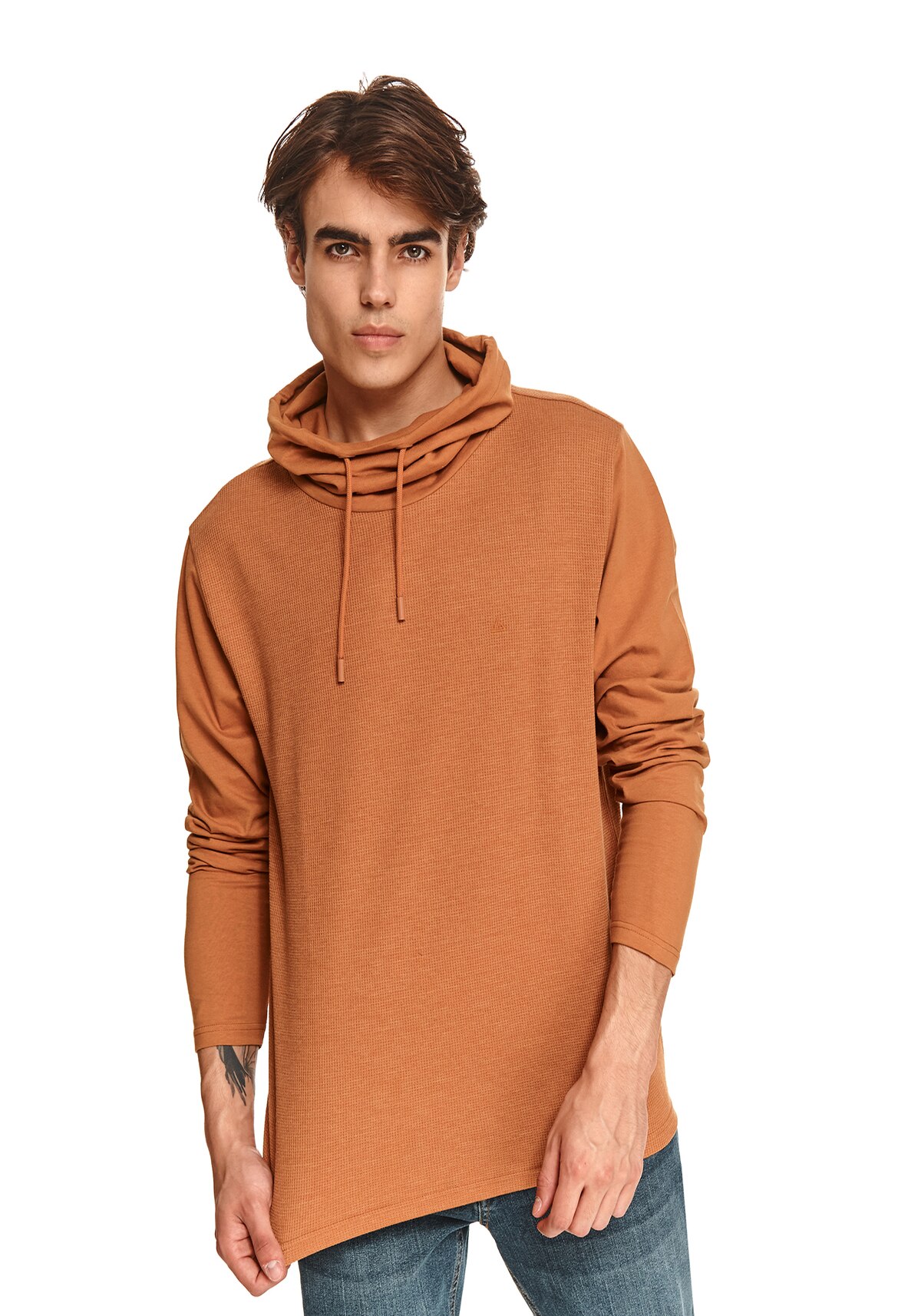 Tricou cu maneci lungi pentru barbati, TOP SECRET, SPL0449, Maro