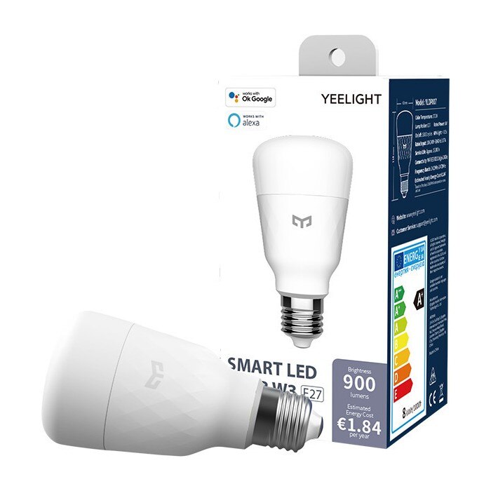 Bec LED inteligent Yeelight W3 YLDP007, Wi-Fi, dimabil , 8W, 900 lm, temperatura lumina calda (2700K), compatibil Google Assistant/SmartThings/Amazon Alexa, clasa energetica E