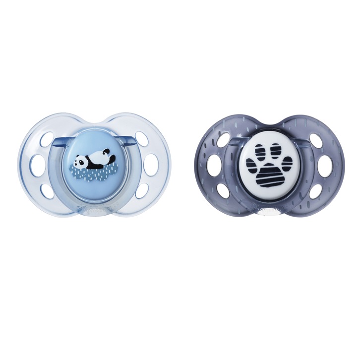 Tommee Tippee Anytime Ortodontikus cumi, 2 db, 18-36 hónap, Kék/Szürke
