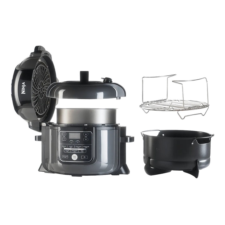 Мултикукър Ninja OP300EU, 1460W, 6 л, Функция Slow Cook, 7 метода за готвене, Сив/Черен