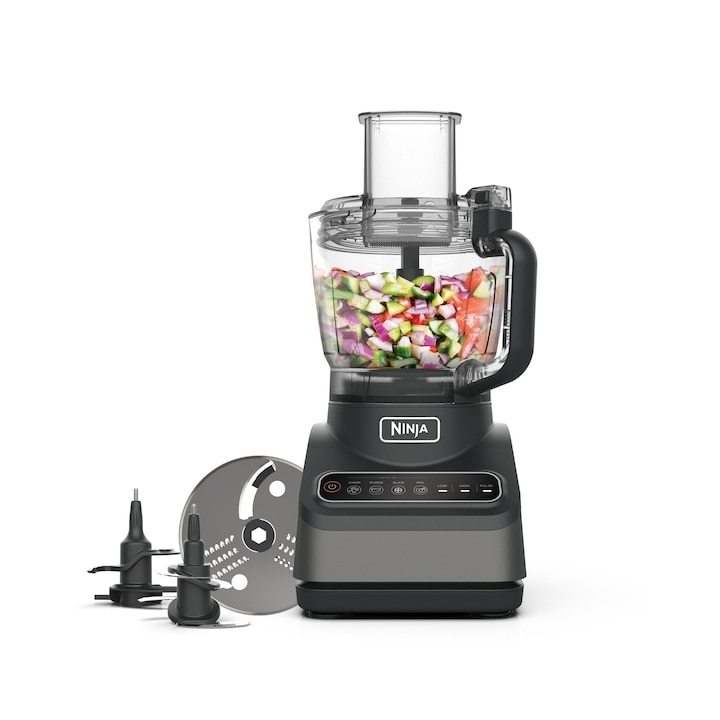 Blender si Robot de bucatarie Ninja BN650, 850W, bol 2.1L, 4 programe Auto-IQ inteligente si 3 programe manuale, lama pentru aluat, disc de feliere si razuire, capac pentru recipie