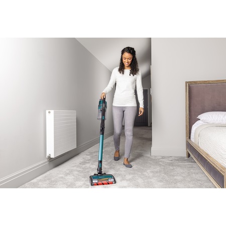 Aspirator vertical fara fir Shark IZ201EUT, 0.7Lt, Autonomie pana la 40 min, Flexibil, Tehnologie Anti hair wrap, Motorised Pet Tool, Negru/ albastru