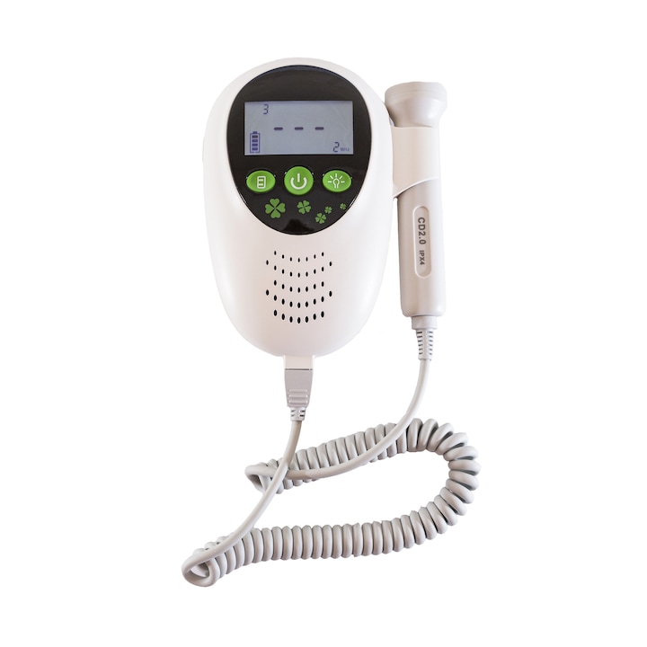 Monitor Fetal Doppler pentru monitorizarea functiilor vitale ale fatului, FD300, ABS, alb, 14 x 9 x 4 cm
