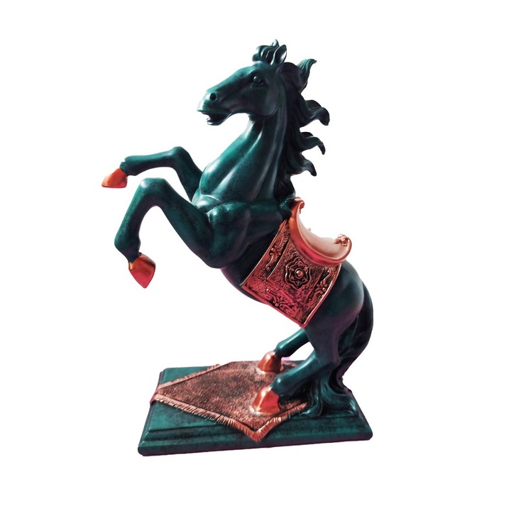 Статуетка с форма на кон, тюркоаз, 40 см, B1000