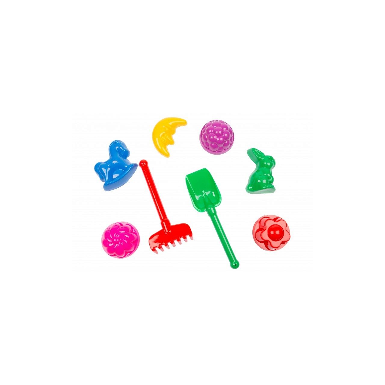 Set de nisip cu lopata si grebla, leszko, 570372, plastic, multicolor, + 3 ani