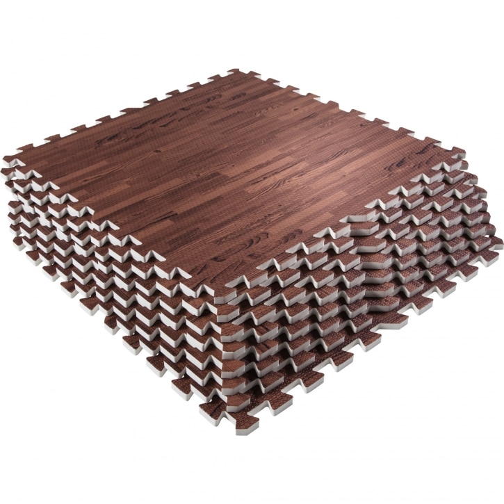 Set covoras de protectie, Tatami Lemn-Inchis, Gorilla Sports, 8 bucati