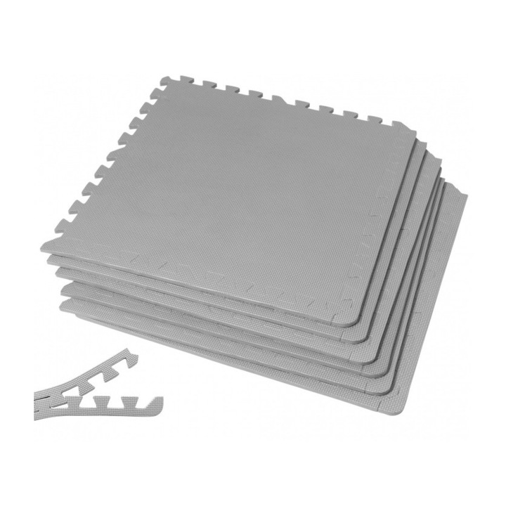 Set covoras de protectie, Tatami Gri, Gorilla Sports, 6 bucati