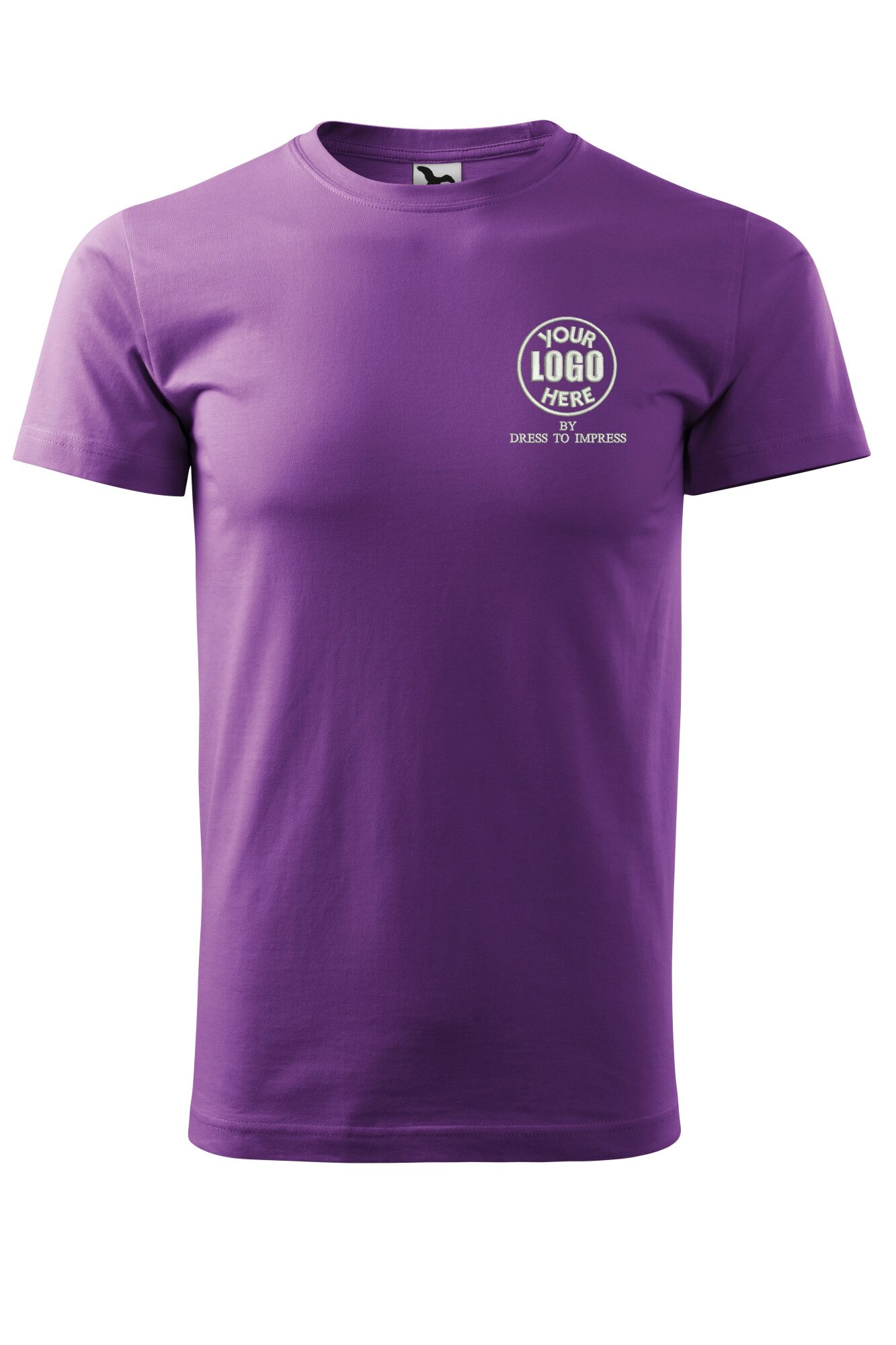 Tricou basic personalizat cu logoul tau prin broderie, bumbac, barbatesc, Dress To Impress, Violet