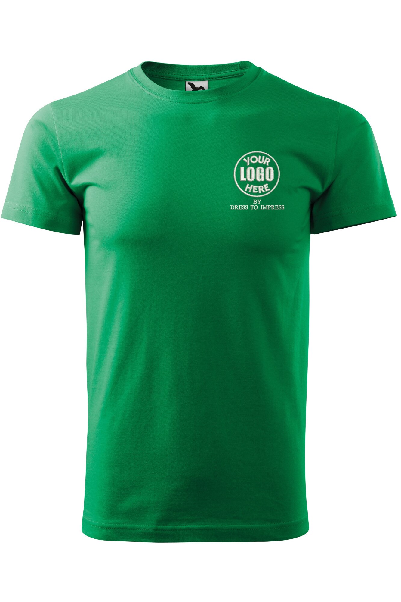 Tricou basic personalizat cu logoul tau prin broderie, bumbac, barbatesc, Dress To Impress, Verde
