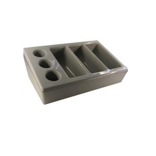 Suport gri pentru tacamuri 530x325x(H)150 mm, 6 sectiuni, polipropilena