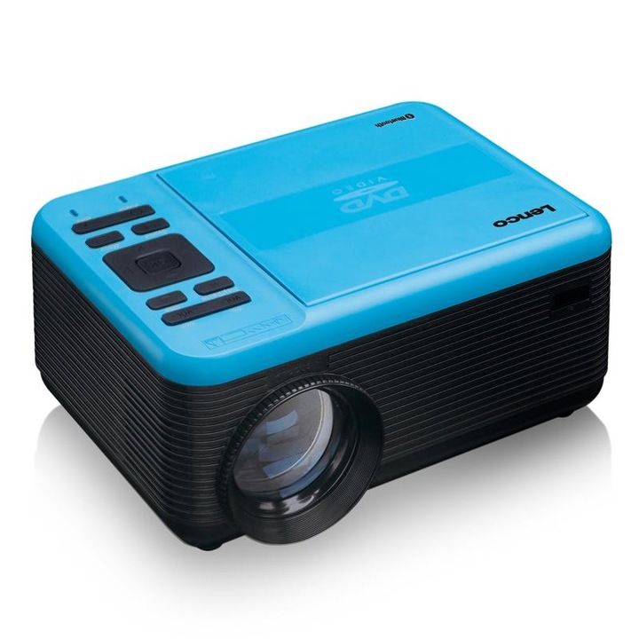 Videoproiector, Lenco, LPJ-500BU, DVD player incorporat, Bluetooth, 2800 lumeni, HDMI, USB, Albastru