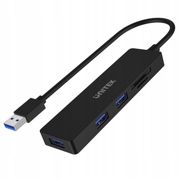 Hub 3x USB 3.1 gen 1/microSD/SD Unitek H1108A, Negru Hub 3x USB 3.1 gen 1/microSD/SD Unitek H1108A, Negru