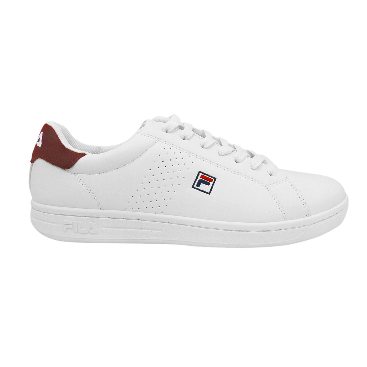 Pantofi sport Fila Crosscourt 2 F Low, Material sintetic, Alb/Visiniu, Alb/Visiniu