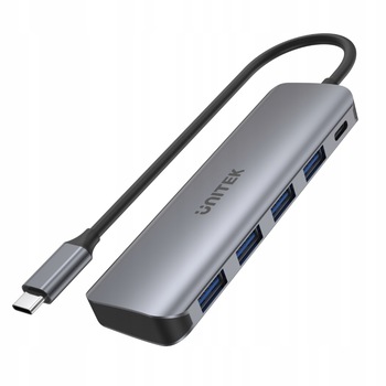 Hub USB-C 4/USB-A 3.0/3.1 gen 1 Unitek, PD 100W, Argintiu Hub USB-C 4/USB-A 3.0/3.1 gen 1 Unitek, PD 100W, Argintiu