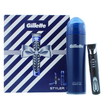 Set 2 Piese Gillette, Styler & Shaving, 1 x Aparat de Ras, 1 x Gel de Ras 200 ml Set 2 Piese Gillette, Styler & Shaving, 1 x Aparat de Ras, 1 x Gel de Ras 200 ml