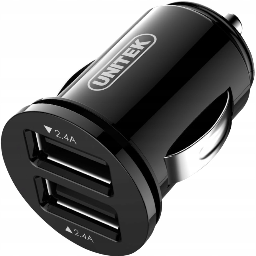 Incarcator auto Unitek, 4.8A, 2xUSB, Negru