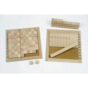 Joc 100 blocuri numerice INNE, Lemn, 2 rame, Maro, 36x36 cm Joc 100 blocuri numerice INNE, Lemn, 2 rame, Maro, 36x36 cm