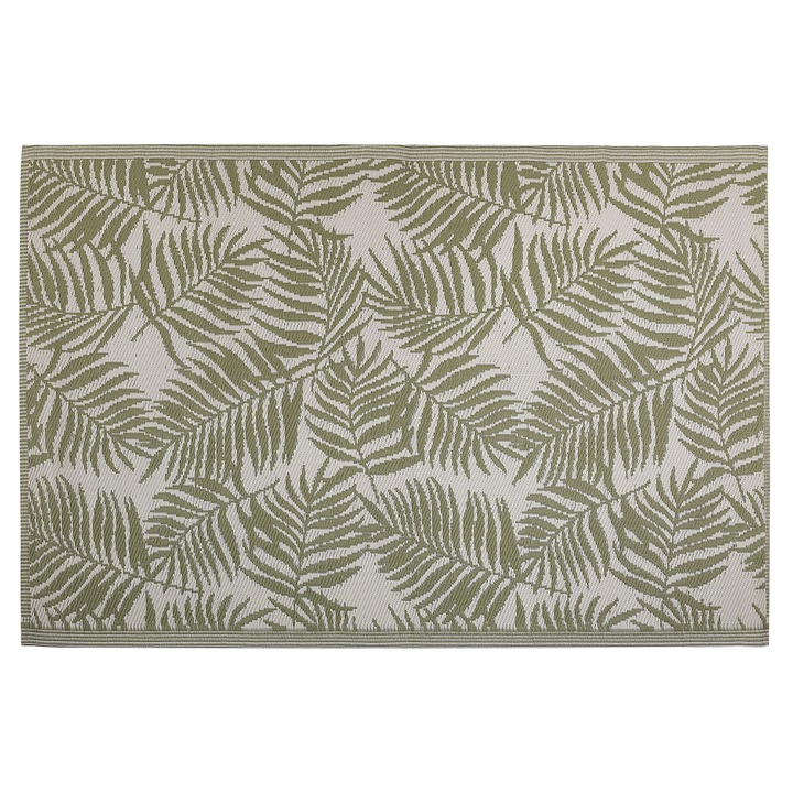 Kota Egzotikus Pálmalevél Mintájú Olívazöld Kültéri Szőnyeg 120 x 180 cm