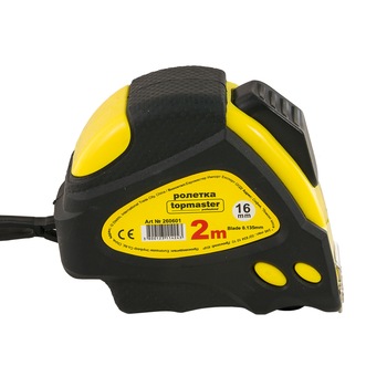 Ruleta dublu-stop 2m х 16mm, Topmaster, 260601 Ruleta dublu-stop 2m х 16mm, Topmaster, 260601