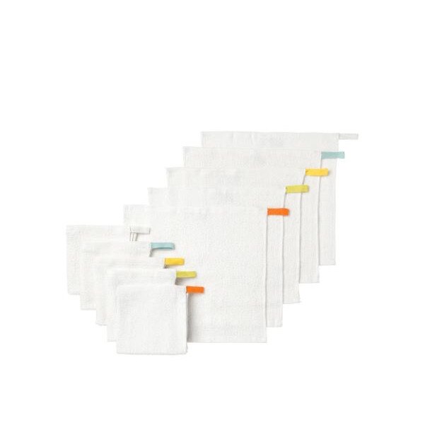 Set 10 prosoape fata,100 % bumbac, cu agatatoare, 30 X 30 cm