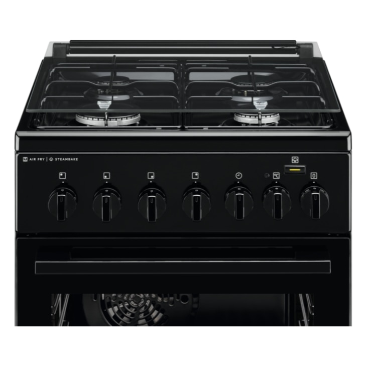 Aragaz ELECTROLUX Steambake LKK560000K, 4 arzatoare, Gaz + Electric, L 50 cm, Grill, Negru