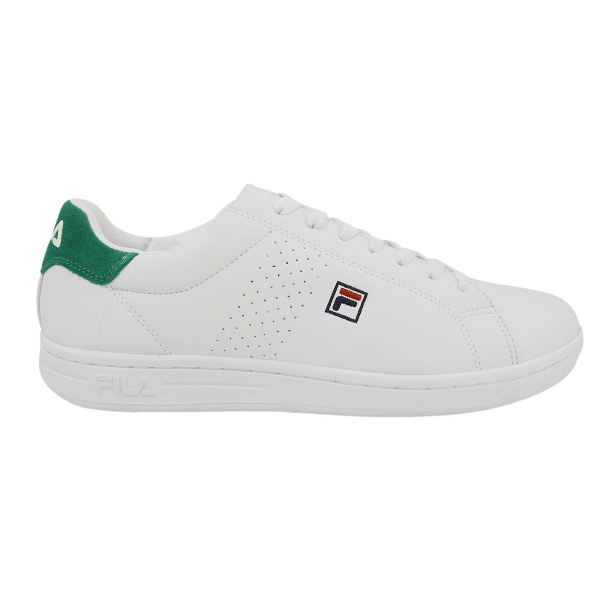 Pantofi sport Crosscourt 2 F, Fila, Material sintetic, Alb/Verde, Alb/verde