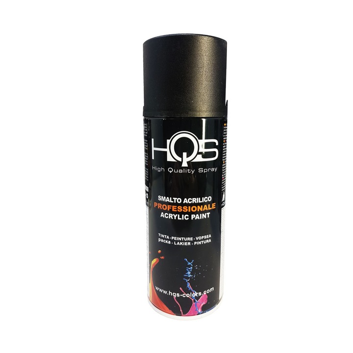 Vopsea spray HQS Acrylic Enamel negru mat 400 ml pentru masini