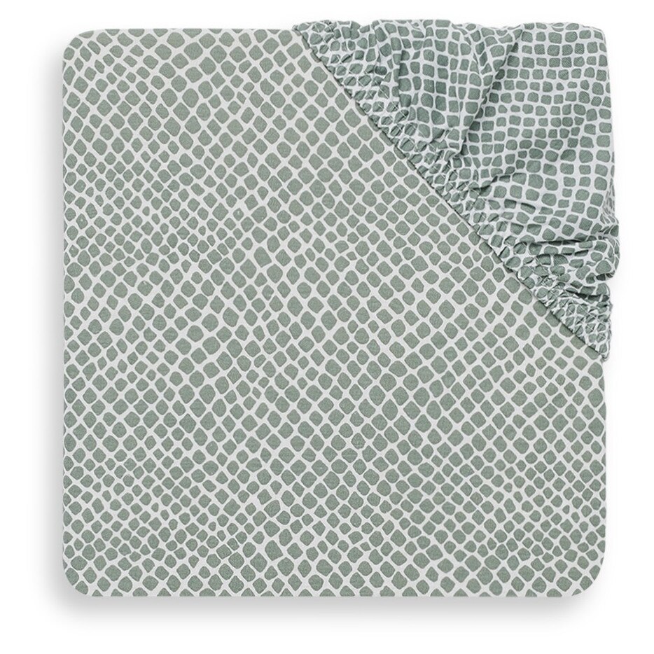 Cearsaf cu elastic, Jollein Snake, 60x120 cm, verde