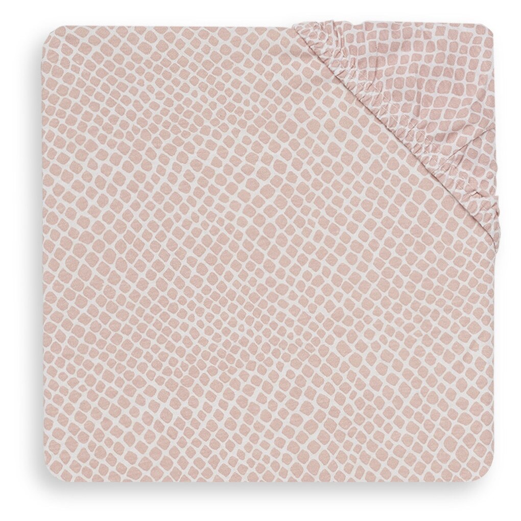 Cearsaf cu elastic, Jollein Snake, 60x120 cm, roz