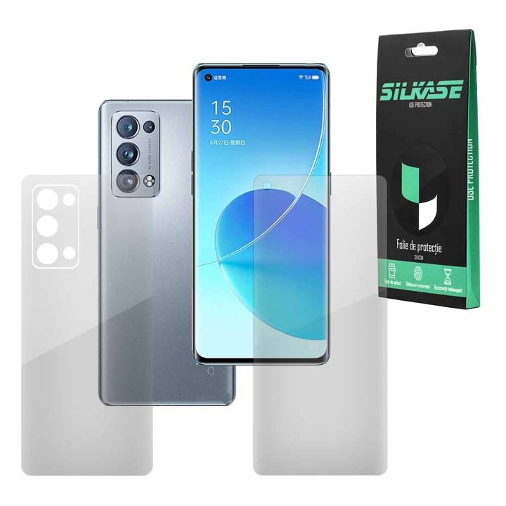 Комплект 2 фолиа SILKASE за Oppo Reno6 Pro Plus 5G, защита на телефона, възобновяем силикон