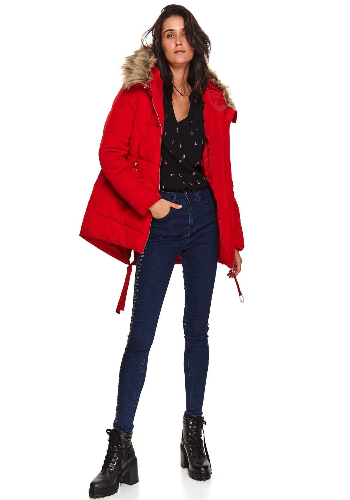 Pantaloni femei, TOP SECRET, SSP3641, Albastru inchis