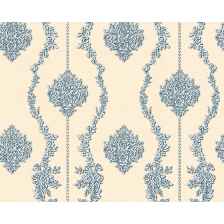 Tapet, AS Creation 344936, Bej/Albastru/Metalic, 10.05 x 0.53 m