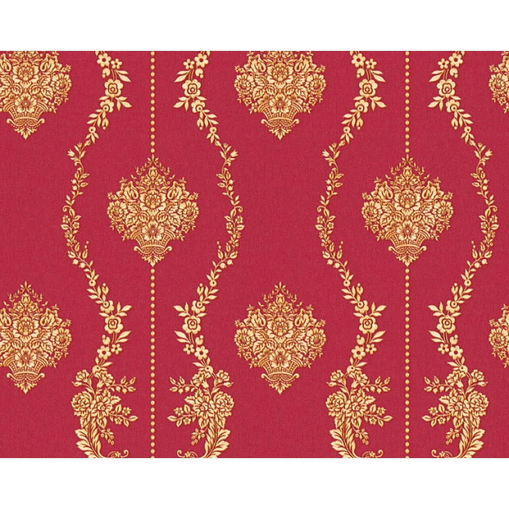Tapet, AS Creation 344932, Rosu/Galben/Metalic, 10.05 x 0.53 m